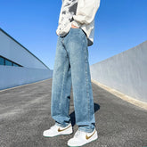 Hearujoy 5 Colors Men's Extend Straight Jeans Spring New Vintage Casual Baggy Jeans Korean Youth Trousers Classic Wide Leg Denim Pants